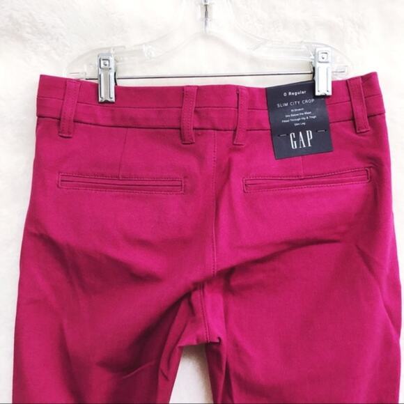 GAP Maroon Cropped Slim City Pants - Picture 5 of 8